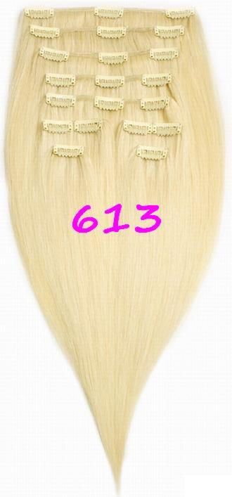 Фото Волосы на заколках натуральные Макси-комплект 180 грамм №613 блонд 50см - магазин  "Домик Принцессы"