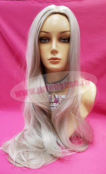 Фото Парик искусственный супер длинный серые / пепельные волосы - магазин  "Домик Принцессы"