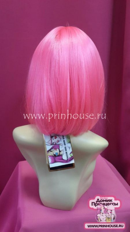 Фото Парик каре цвет ярко-розовый - магазин  "Домик Принцессы"