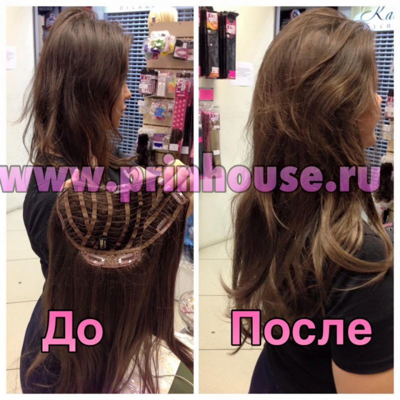 Фото Наклкадка из искусственных термо волос цвет 8 светлый шоколад 60см локоны - магазин  "Домик Принцессы"