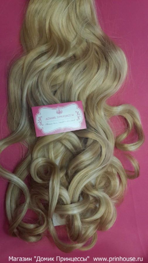 Фото Волосы на заколках искусственныелоконы 8 лент 65см оттенок L24b613 мелированный блонд - магазин  "Домик Принцессы"
