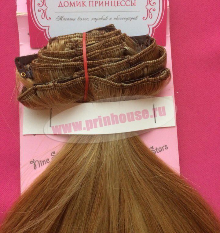 Фото Волосы на заколках натуральные длина 50см цвет 27/613 мелированные - магазин  "Домик Принцессы"