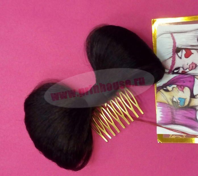 Фото Бант из волос на заколке "Леди Гага" цвет черный №1 - магазин  "Домик Принцессы"