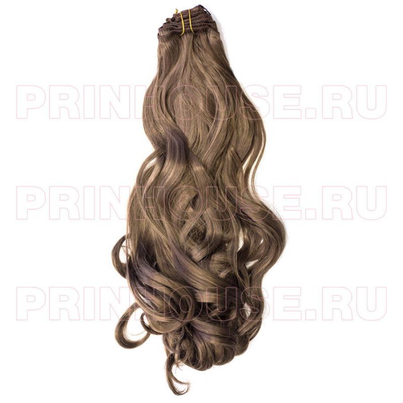 Фото Волосы искусственные канекалон термо на заколках 8 лент 50см локоны Цвет 12 - магазин  "Домик Принцессы"