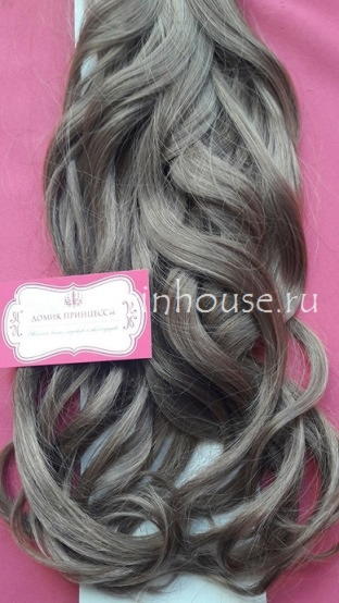 Фото Волосы на заколках искусственные локоны 45см цвет 14 пепельно-русый - магазин  "Домик Принцессы"