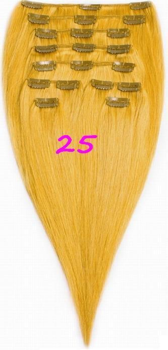 Фото Волосы на заколках натуральные Макси-комплект №25 солнечный блонд 180грамм 50см - магазин  "Домик Принцессы"
