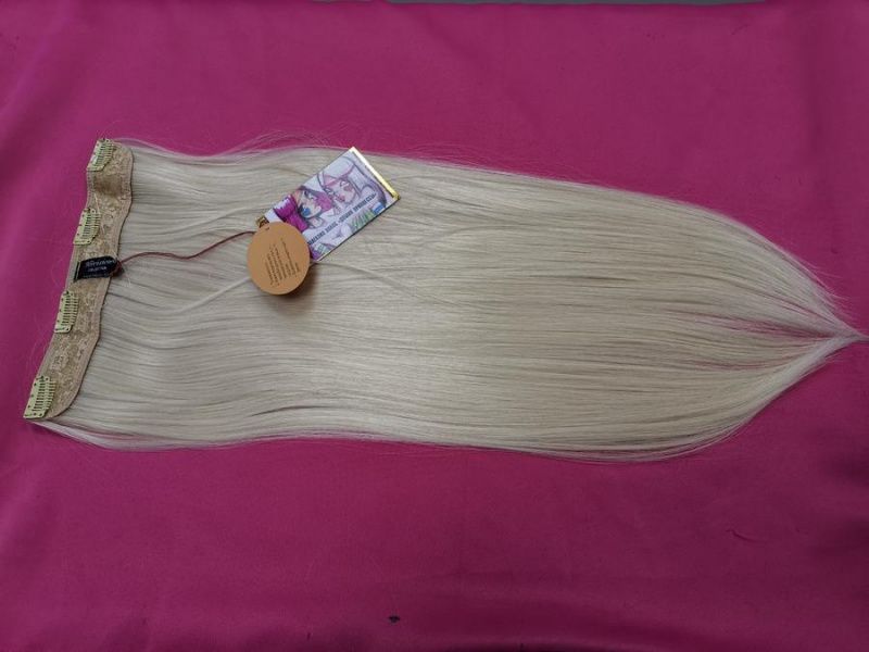 Фото Волосы прямые на леске искусственные цвет 613 блонд - магазин  "Домик Принцессы"
