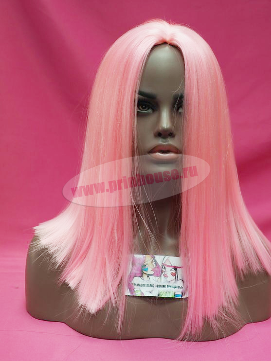 Фото Парик удлиненное каре без челки с эффектом омбре цвет розовый - магазин  "Домик Принцессы"