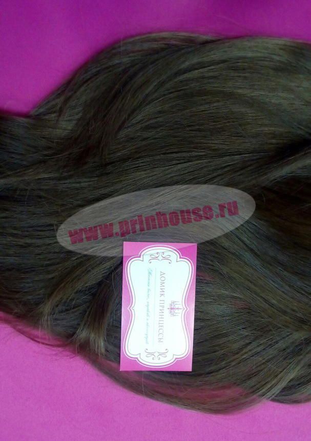 Фото Накладка из искусственных термо волос цвет 12 светло шоколадный 60см прямые - магазин  "Домик Принцессы"
