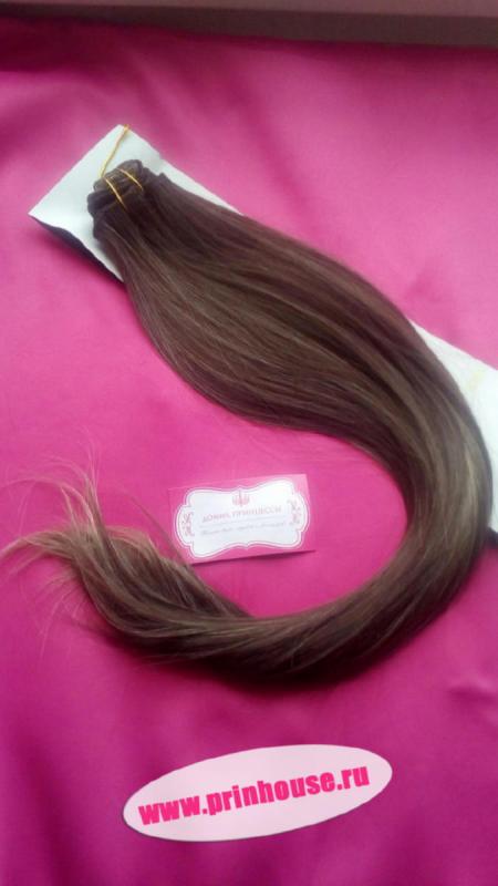 Фото Волосы на заколках искусственные 8 лент термо цвет 8H26 длина 60см - магазин  "Домик Принцессы"