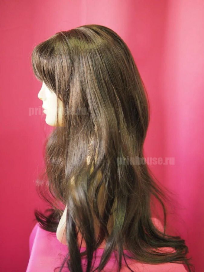 Фото Парик из натуральных волос длинный цвет 4 шоколад - магазин  "Домик Принцессы"