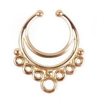 Фото Септум пирсинг обманка для носа золотые кольца - магазин  "Домик Принцессы"