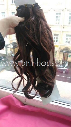 Фото Волосы на заколках искусственные локоны 45см цвет 31 красно-каштановый - магазин  "Домик Принцессы"
