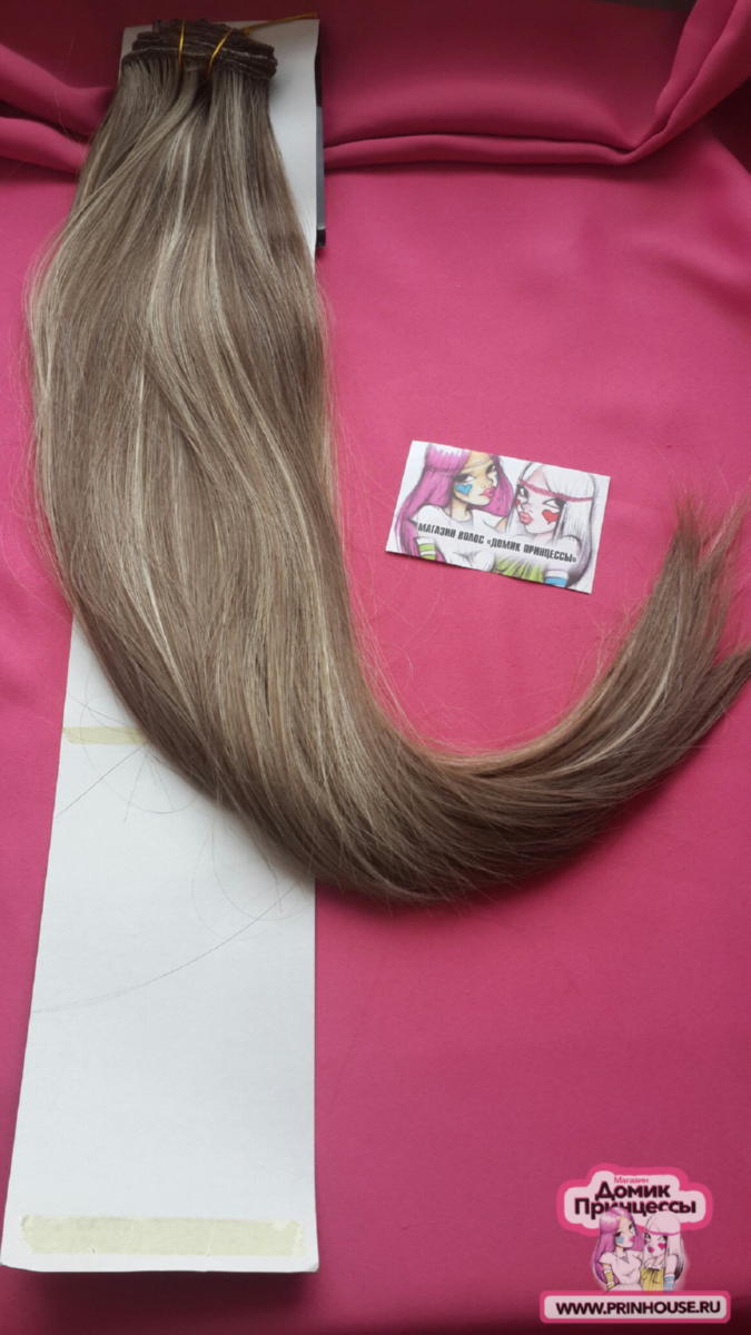 Фото Волосы на заколках искусственные 8 лент термо цвет 10Н26 длина 60 см - магазин  "Домик Принцессы"