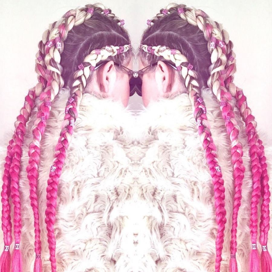 Фото Канекалон омбре 60см 100 грамм блонд+фломастерно-розовый #Flamingo - магазин  "Домик Принцессы"