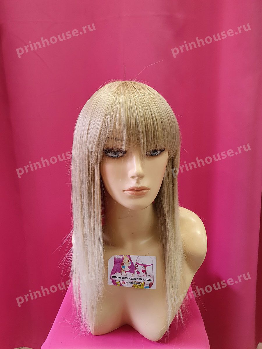 Фото Парик средней длинный с чёлкой цвет холодное мелирование 15t613 - магазин  "Домик Принцессы"