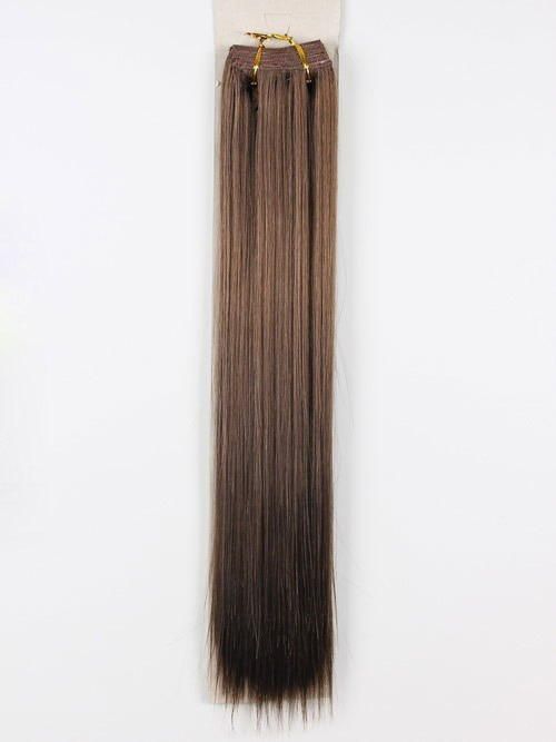 Фото Волосы на заколках искусственные 8 лент термо цвет 12О средне русый длина 45см - магазин  "Домик Принцессы"