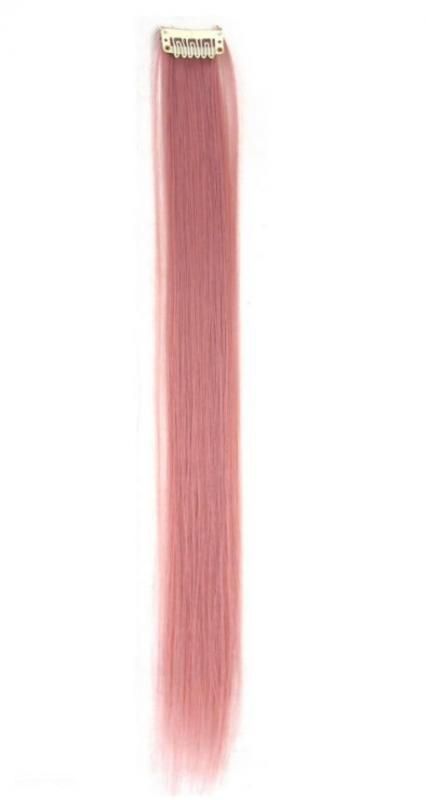 Фото Цветная прядь розовая на клипсе вариант 2 - магазин  "Домик Принцессы"