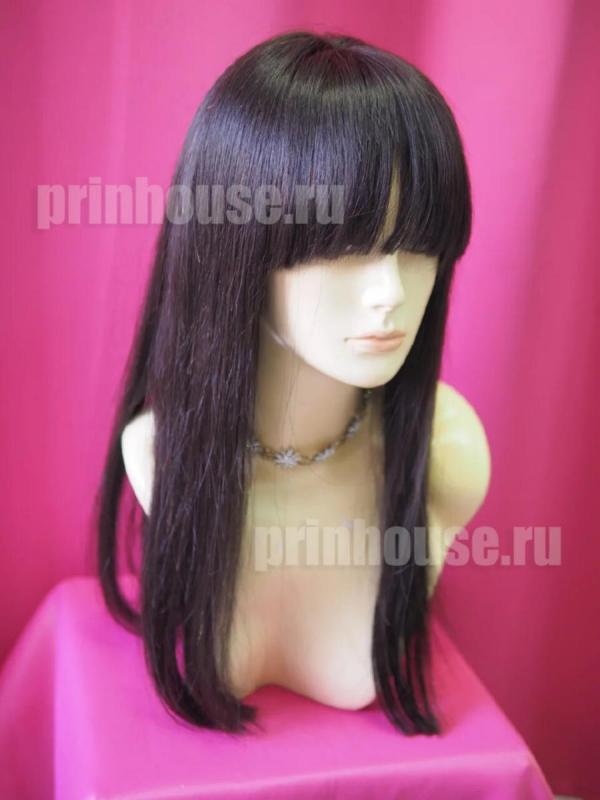 Фото Натуральный парик из славянских волос длинный с прямой челкой - магазин  "Домик Принцессы"