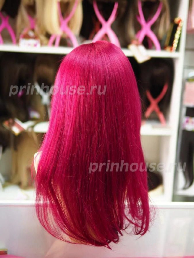 Фото Парик из натуральных волос на сетке цвет спелая вишня - магазин  "Домик Принцессы"