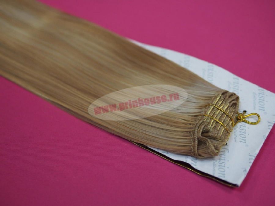 Фото Волосы на заколках искусственные 5 лент в комплекте Цвет 24В - магазин  "Домик Принцессы"