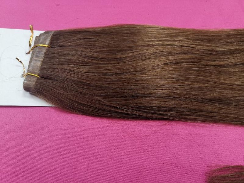 Фото Натуральные  волосы для ленточного наращивания 70см цвет 8 - магазин  "Домик Принцессы"