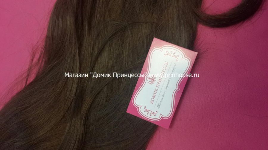 Фото Накладка из искусственных термо волос цвет 9 шоколад 60см - магазин  "Домик Принцессы"