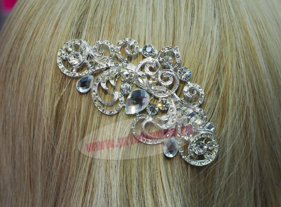 Фото Гребень для волос с кристаллами 9 см узоры - магазин  "Домик Принцессы"