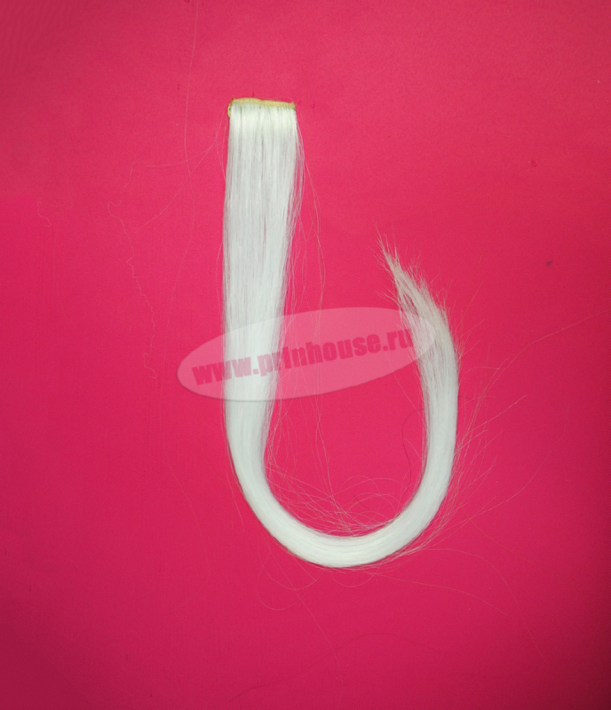 Фото Цветная узкая прядь на заколке цвет блонд - магазин  "Домик Принцессы"