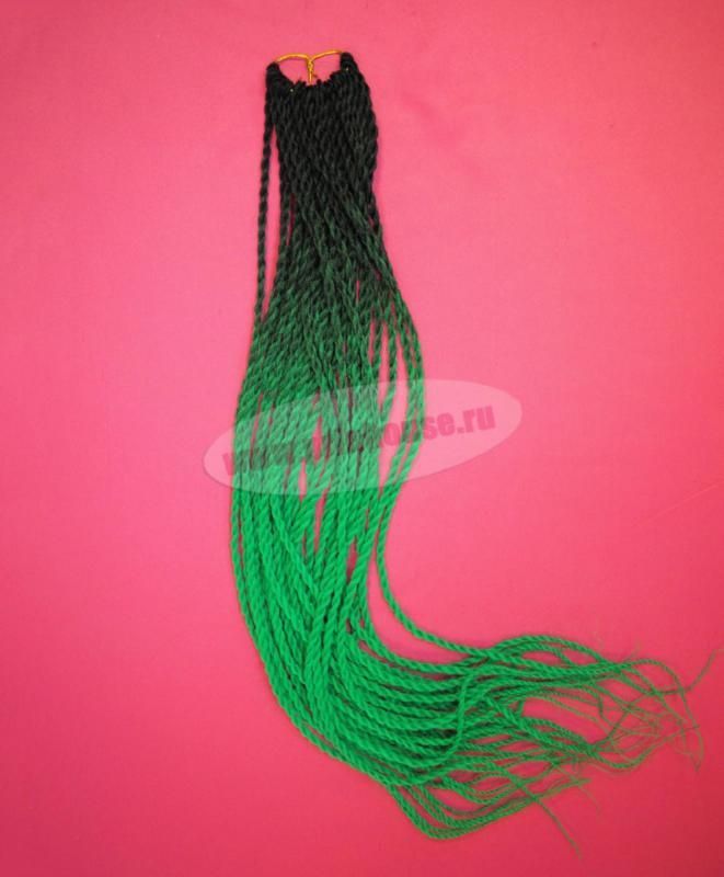 Фото Синегальские косы омбре черно-зеленые - магазин  "Домик Принцессы"