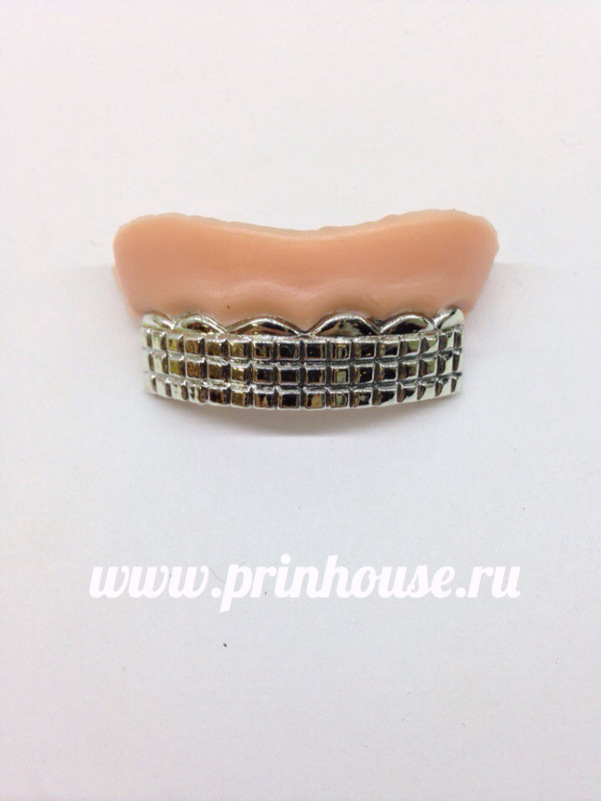 Фото Зубы накладные блестящие серебрянные арт. 318651 - магазин  "Домик Принцессы"