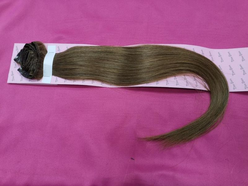 Фото Натуральные волосы на заколках люкс 60см 120 грамм цвет 12 - магазин  "Домик Принцессы"