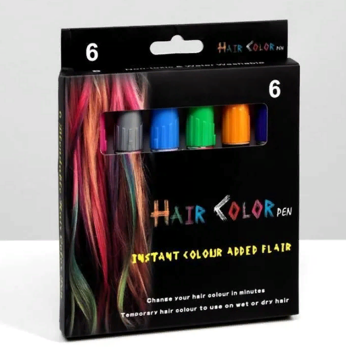 Фото Мелки-карандаши для волос 6 цветов в наборе - магазин  "Домик Принцессы"