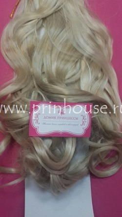 Фото Волосы на заколках искусственные локоны 45см цвет L613/24 светлый блондин - магазин  "Домик Принцессы"