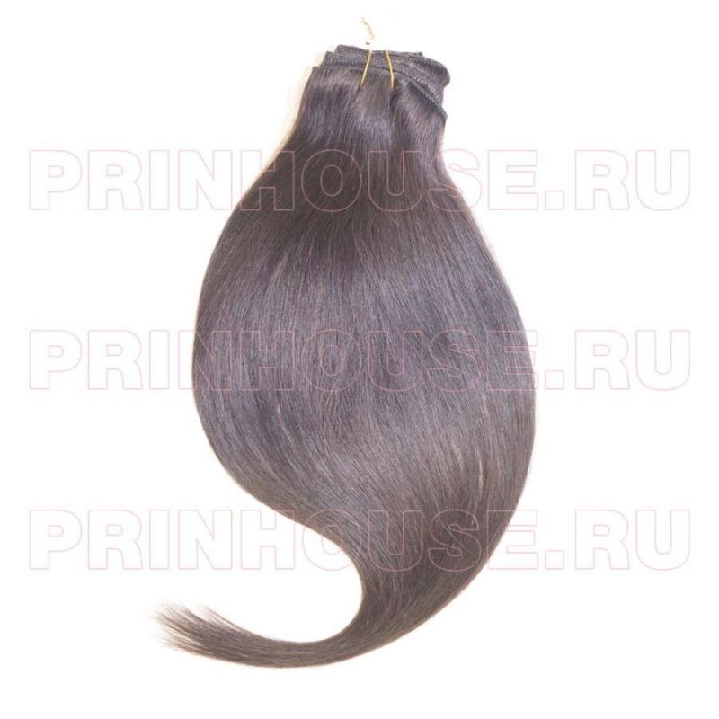 Фото Волосы на заколках 55 см 8 лент прямые цвет №1b - магазин  "Домик Принцессы"