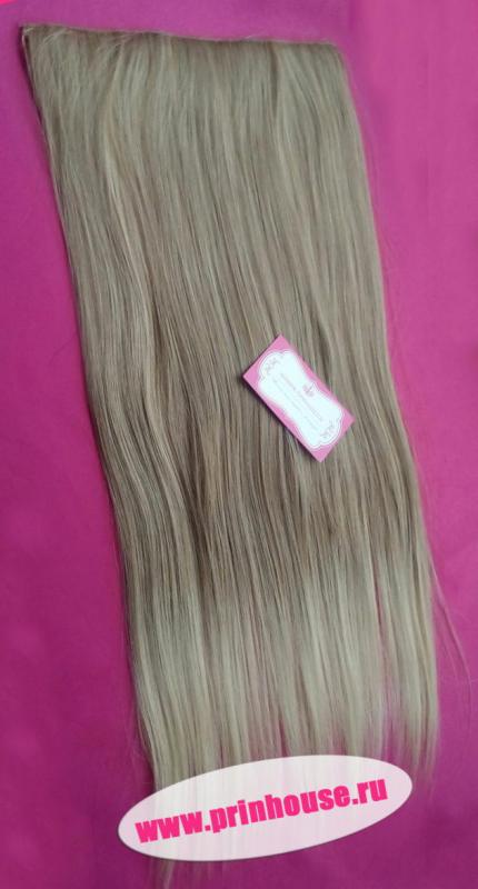 Фото Волосы прямые на леске искусственные цвет #15BT613 мелированный блонд - магазин  "Домик Принцессы"