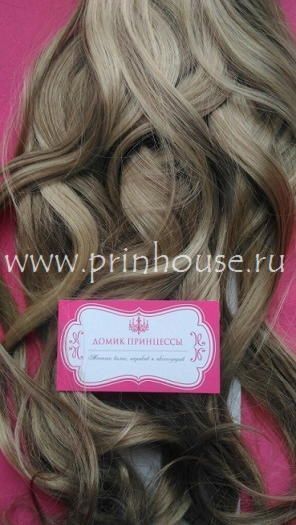 Фото Волосы на заколках искусственные локоны 45см цвет 14/24 мелированный блонд - магазин  "Домик Принцессы"