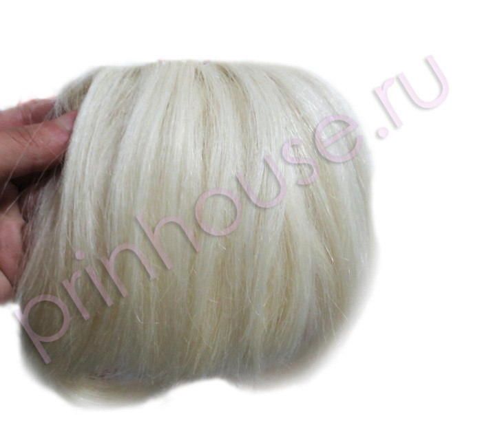 Фото Накладная челка из натуральных волос Цвет 60 Пепельный блонд на заколках-клипсах подстриженная - магазин  "Домик Принцессы"