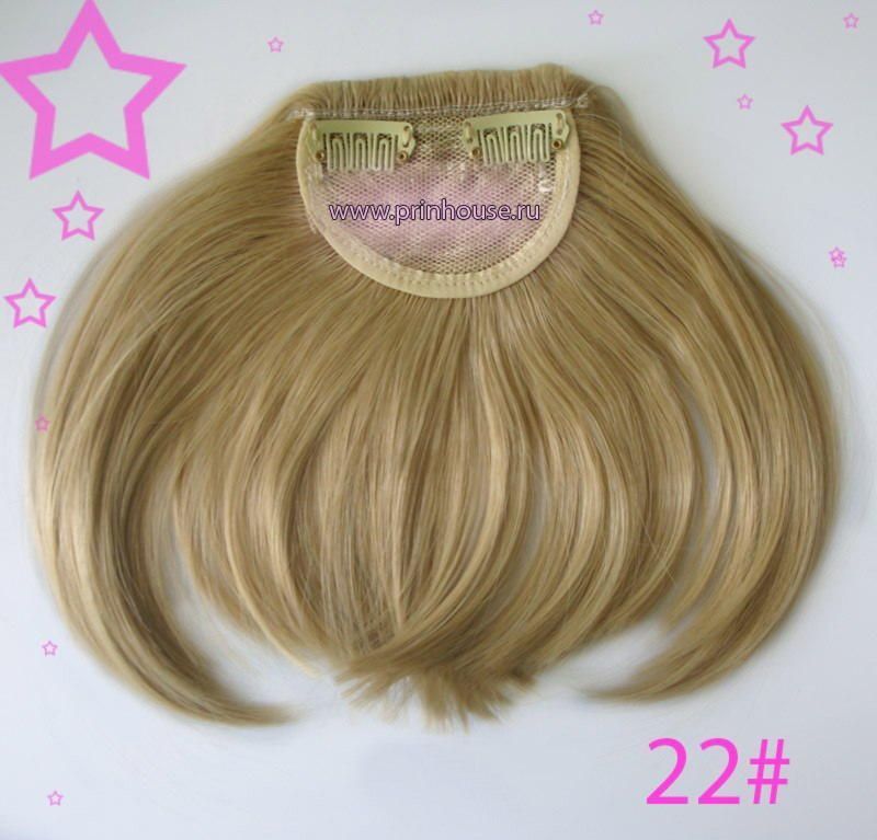 Фото Накладная челка искусственная прямая густая русый блонд №22 - магазин  "Домик Принцессы"