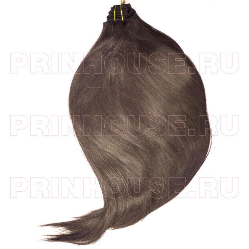 Фото Волосы на заколках искусственные 8 лент термо цвет 6О шоколад длина 60см - магазин  "Домик Принцессы"
