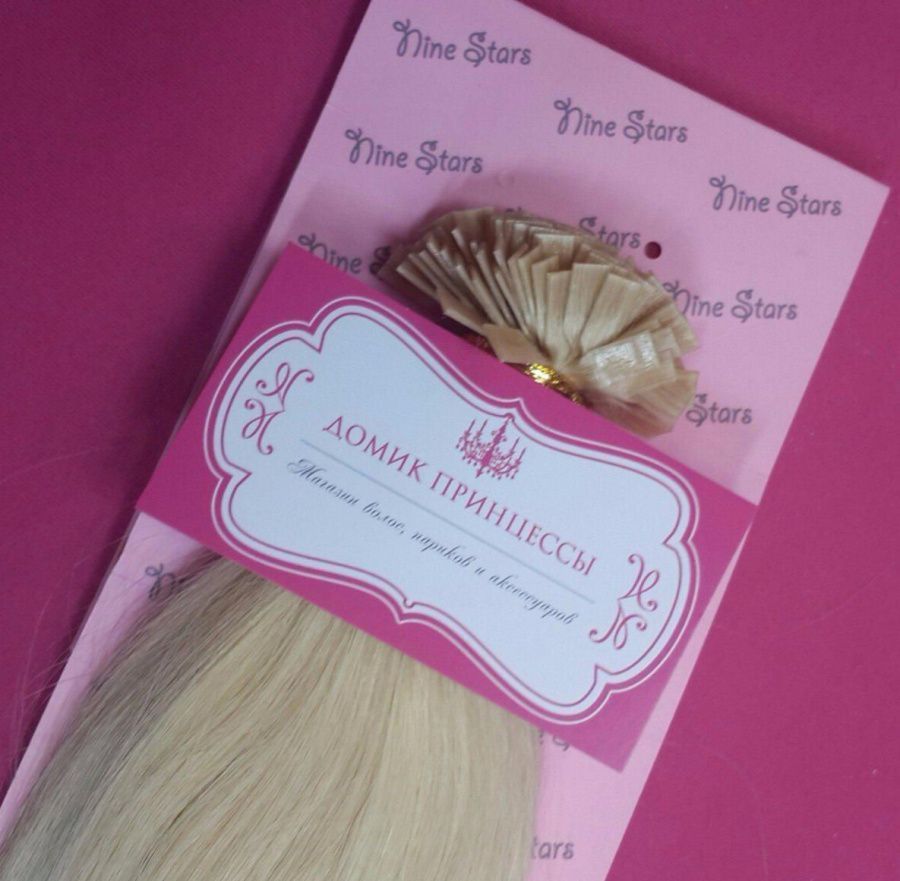 Фото Волосы для наращивания европейские 100 прядей прямые 100 прядей 60см цвет 613 блонд - магазин  "Домик Принцессы"