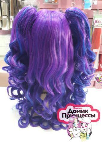 Фото Парик косплей с пышными хвостиками цвет фиолетовый - магазин  "Домик Принцессы"