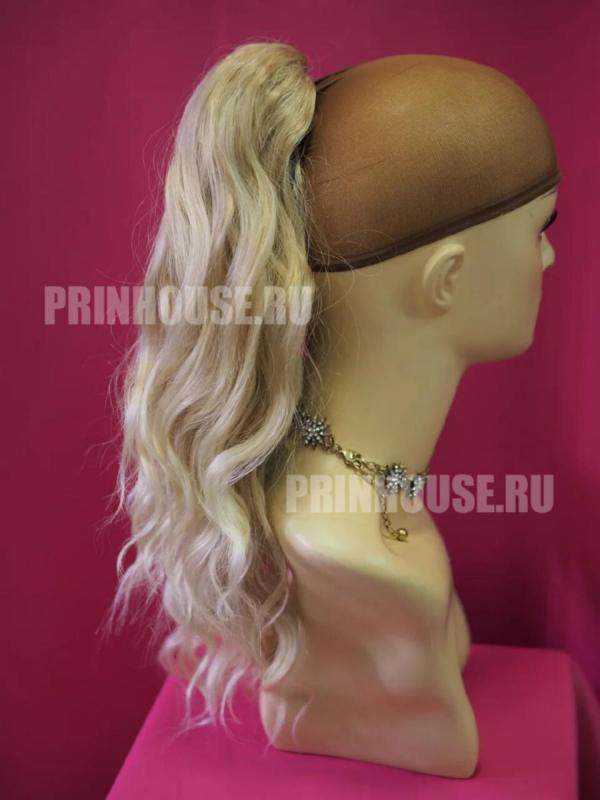 Фото Хвост на крабе из искусственных волос цвет 24bt613 мелированный блонд - магазин  "Домик Принцессы"