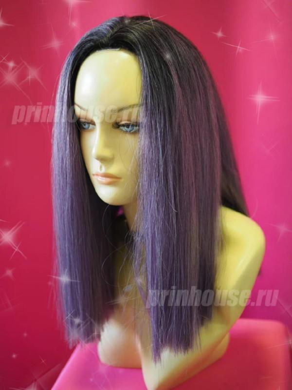 Фото Парик стильная стрижка удлиненное каре омбре фиолетовый - магазин  "Домик Принцессы"