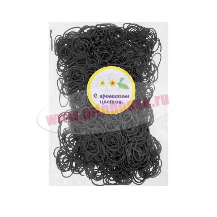 Фото Набор резинок для волос с ароматом цветов цвет черный - магазин  "Домик Принцессы"