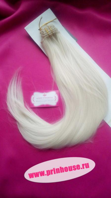 Фото Волосы на заколках искусственные термо мелированный блондин 613Т1001 осветленные 60см - магазин  "Домик Принцессы"