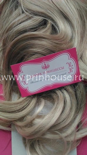 Фото Волосы на заколках искусственные локоны 45см цвет 14bt122 натуральный блонд - магазин  "Домик Принцессы"