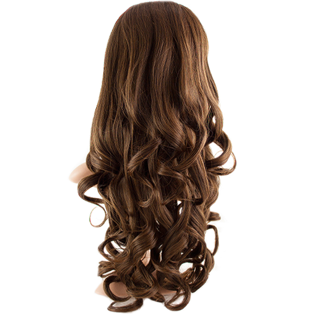 Фото Наклкадка из искусственных термо волос цвет 4 шоколад 60см локоны - магазин  "Домик Принцессы"