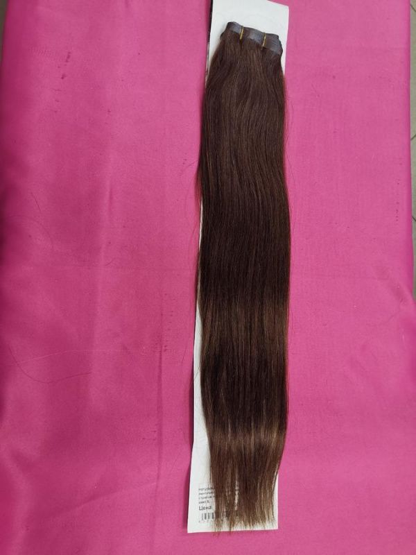 Фото Натуральные волосы для ленточного наращивания 5 стрипов по 30 см длина 55 см цвет 5 - магазин  "Домик Принцессы"