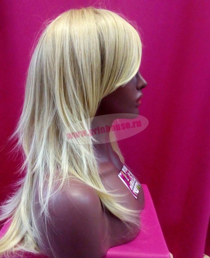 Фото Парик термо стильная стрижка с челкой Цвет пшеничный блонд - магазин  "Домик Принцессы"